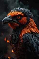 Portrait of the Infernal Phoenix - Fiery Eagle from the Depths of Hell. 
A shrill eagle consumed by raging flames, rising from the depths of hell.  
A true beast of destruction.