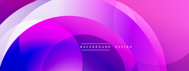 Abstract vibrant layers, purple hues blend smoothly. Modern design, smooth gradients create dynamic visual effect. Minimalist style, perfect backdrop.