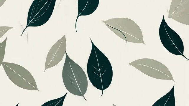  clean vector pattern of scattered abstract leaves, each outlined in smooth flowing curves.