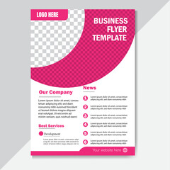  and Corporate business flyer design creative Layout with pink and white.
