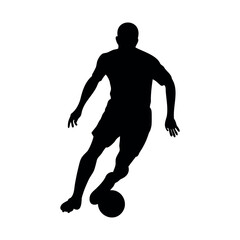 Obraz premium Football player in action silhouette vector