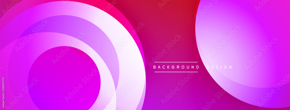 Aufkleber Abstract purple layers create dynamic background. Smooth gradients, circular shapes, modern design. Minimalist aesthetic, vibrant colors, simple composition.