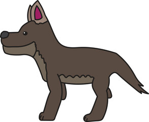 Cartoon dog in brown color and white Background