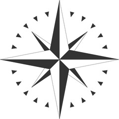 Classic Compass Rose with Decorative Border