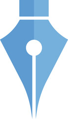 Blue Pen Nib Icon for Writing and Design