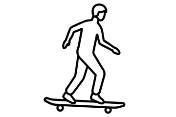 person electric skateboard silhouette vector illustration