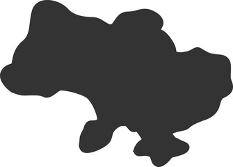 Black Silhouette of Ukraine Country Map