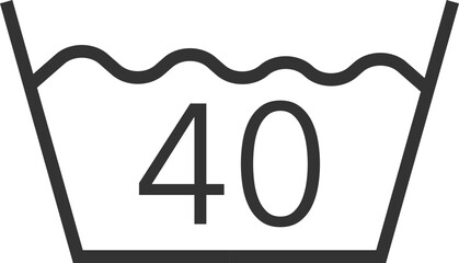 Machine Wash at 40 Degrees Celsius Icon