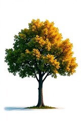 Fototapeta premium Isolated tree against a contrasting white background, stark, tree, nature