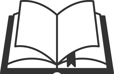 Open book icon with small bookmark
