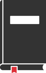 Closed book front cover with red ribbon