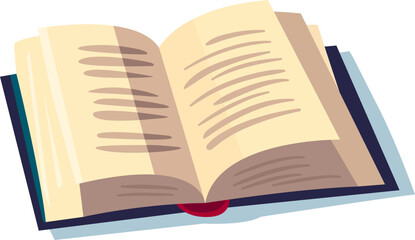Front view open book with visible pages