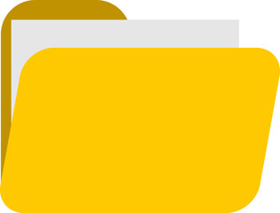 Yellow file folder with light paper insert