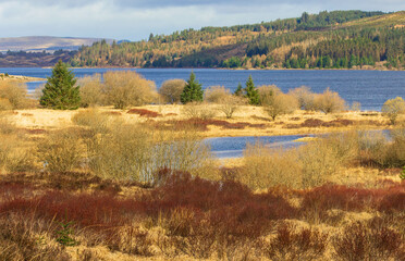 Loch Doon in early Springtime.  Loch Doon is a freshwater loch in Carrick, Scotland with amazing...