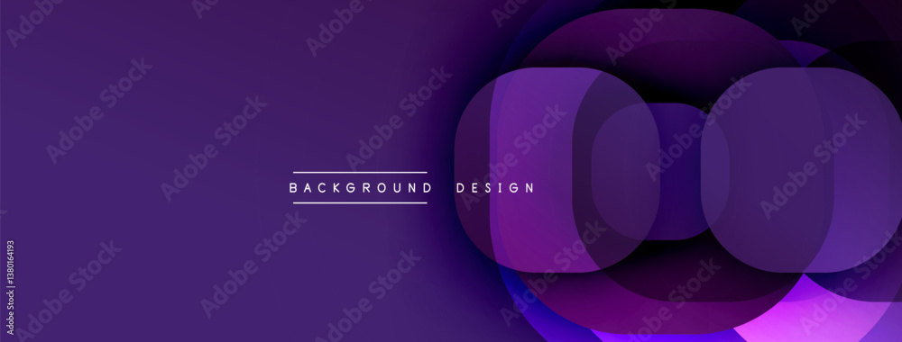 Poster Purple abstract layers create dynamic visual. Overlapping shapes suggest depth, modern aesthetic. Minimalist design with gradient effect.