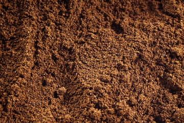 Ground coffee beans for perfect aroma