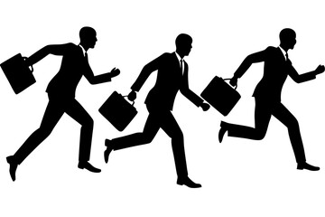 set of Businessman Briefcase silhouette vector illustration