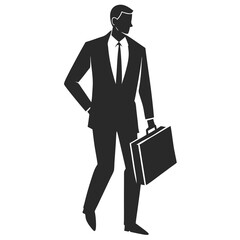 Businessman Briefcase silhouette vector illustration