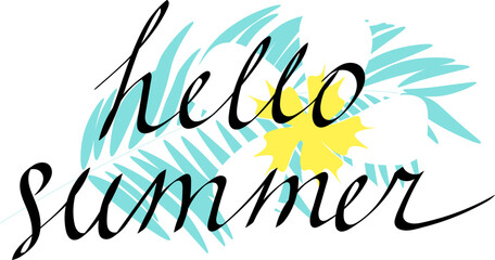 Obraz premium summer design with tropical flower and leaf
