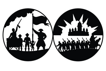Important Historical Events Vector Illustration Collection