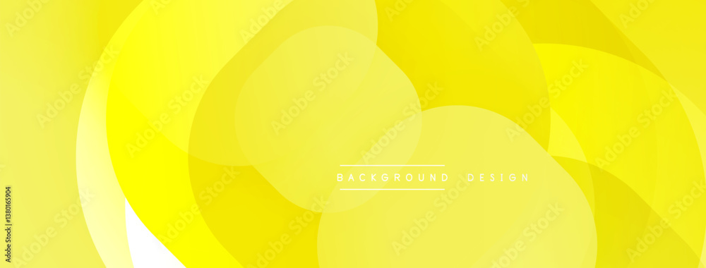 Poster Bright yellow abstract design. Overlapping circles create soft gradients, smooth transitions. Minimalist aesthetic, modern feel. Perfect backdrop for digital projects.