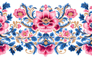  Retro style floral texture art background
