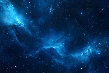 Blue nebula with stars abstract space background cosmos galaxy universe illustration.