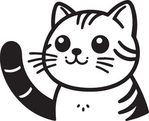 Elegant British Shorthair Cat Vector &ndash; Black and White Design