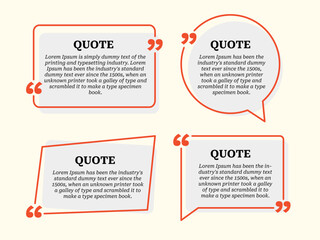 Line style geometric quotes template set. Speech Bubble Vector Ilustration