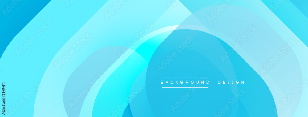 Aufkleber Abstract blue layers create flowing shapes. Smooth gradients suggest depth, modern design. Minimalist aesthetic, clean presentation. Perfect backdrop for digital projects.