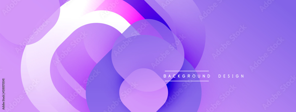 Leinwandbilder Abstract purple design. Overlapping circles create dynamic visual effect. Smooth gradients, modern aesthetic. Minimalist composition, clean lines.