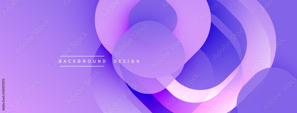 Fototapete Purple abstract shapes overlap creating dynamic visual effect. Smooth gradients, modern design, vibrant colors, artistic composition.