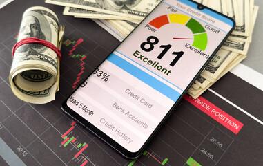 CREDIT SCORE CONCEPT ON SCREEN