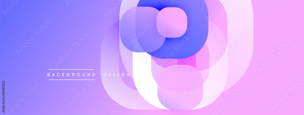 Poster abstract design. overlapping circles create dynamic composition. purple, blue, pink hues blend smoot
