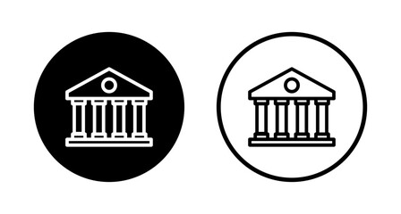 Bank icon logo design. Bank sign and symbol, museum, university
