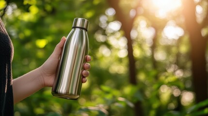 Person Holding Reusable Water Bottle Park