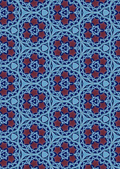 Seamless tile pattern. Mosaic or kaleidoscope effect from ceramic tiles of the Soviet period, Azerbaijan.