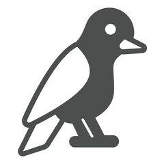 Pigeon bird solid icon, eco tourism concept. Vector graphics. Dove bird, flying animal sign on white background, glyph style icon for mobile or web design.