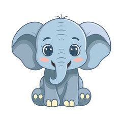Obraz premium Elephant emoji on transparent png background