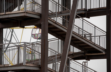 metal structure with stairs without people