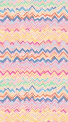 Vibrant Brushstroke Zigzag Pattern in Pastel Tones, Artistic Style
