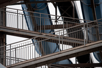 metal structure with stairs without people