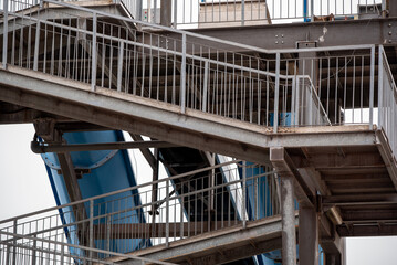 metal structure with stairs without people