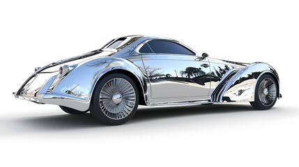 Naklejka premium silver car isolated on white
