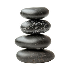 Calm stacked massage stones create a serene spa element for relaxation and wellness, Stacked Massage Stones: Calm Spa Element Isolated on Transparent background, PNG background