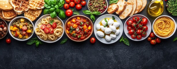Selection of authentic Italian dishes