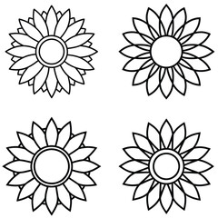 Set of vector flowers with floral design and colorful blossoms