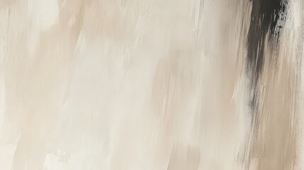 Obraz premium An abstract oil painting in neutral beige and white, with visible brushstrokes and palette knife textures, giving a blurred landscape impression