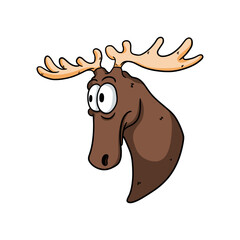 Funny Moose Character – Cartoon Animal Vector Hand drawn style