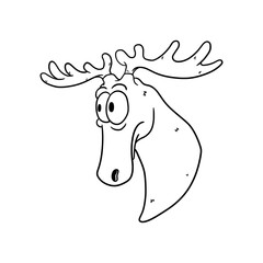 Funny Moose Character &ndash; Cartoon Animal Vector Hand drawn style